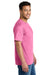 Port & Company PC340 Mens CVC Short Sleeve Crewneck T-Shirt Awareness Pink Model Side