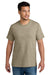 Port & Company PC340 Mens CVC Short Sleeve Crewneck T-Shirt Heather Desert Tan Model Front