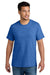 Port & Company PC340 Mens CVC Short Sleeve Crewneck T-Shirt Heather Royal Blue Model Front