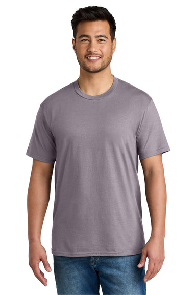 Port & Company PC340 Mens CVC Short Sleeve Crewneck T-Shirt Smoky Amethyst Model Front