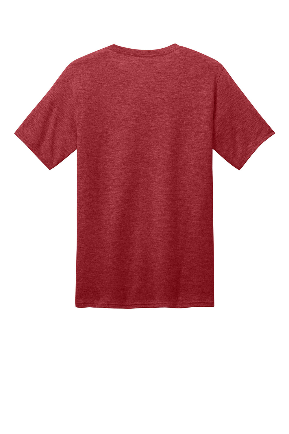 Port & Company PC340 Mens CVC Short Sleeve Crewneck T-Shirt Heather Team Cardinal Red Flat Back