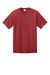 Port & Company PC340 Mens CVC Short Sleeve Crewneck T-Shirt Heather Team Cardinal Red Flat Front