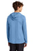 Port & Company PC380H Mens Performance Long Sleeve Hooded T-Shirt Hoodie Carolina Blue Model Back