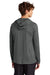 Port & Company PC380H Mens Performance Long Sleeve Hooded T-Shirt Hoodie Charcoal Grey Model Back