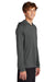 Port & Company PC380H Mens Performance Long Sleeve Hooded T-Shirt Hoodie Charcoal Grey Model Side