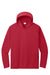 Port & Company PC380H Mens Performance Long Sleeve Hooded T-Shirt Hoodie Red Flat Front