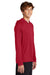 Port & Company PC380H Mens Performance Long Sleeve Hooded T-Shirt Hoodie Red Model Side