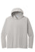 Port & Company PC380H Mens Performance Long Sleeve Hooded T-Shirt Hoodie Silver Grey Flat Front