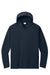 Port & Company PC380H Mens Performance Long Sleeve Hooded T-Shirt Hoodie True Navy Blue Flat Front