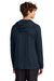 Port & Company PC380H Mens Performance Long Sleeve Hooded T-Shirt Hoodie True Navy Blue Model Back