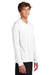 Port & Company PC380H Mens Performance Long Sleeve Hooded T-Shirt Hoodie White Model Side