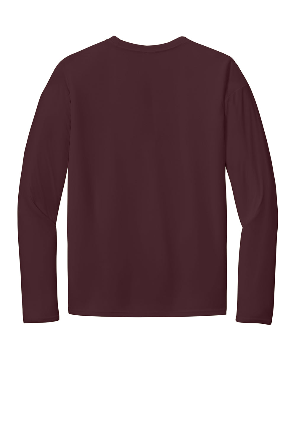 Port & Company PC380LS Mens Dry Zone Performance Moisture Wicking Long Sleeve Crewneck T-Shirt Athletic Maroon Flat Back