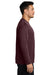 Port & Company PC380LS Mens Dry Zone Performance Moisture Wicking Long Sleeve Crewneck T-Shirt Athletic Maroon Model Side