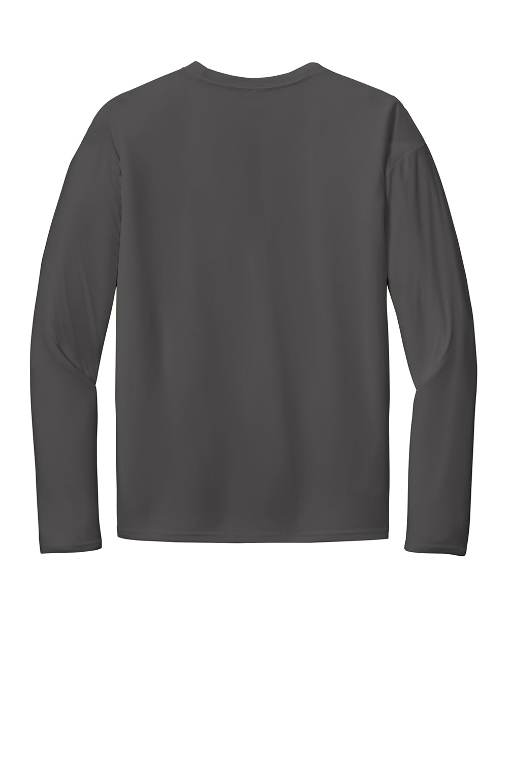 Port & Company PC380LS Mens Dry Zone Performance Moisture Wicking Long Sleeve Crewneck T-Shirt Charcoal Grey Flat Back