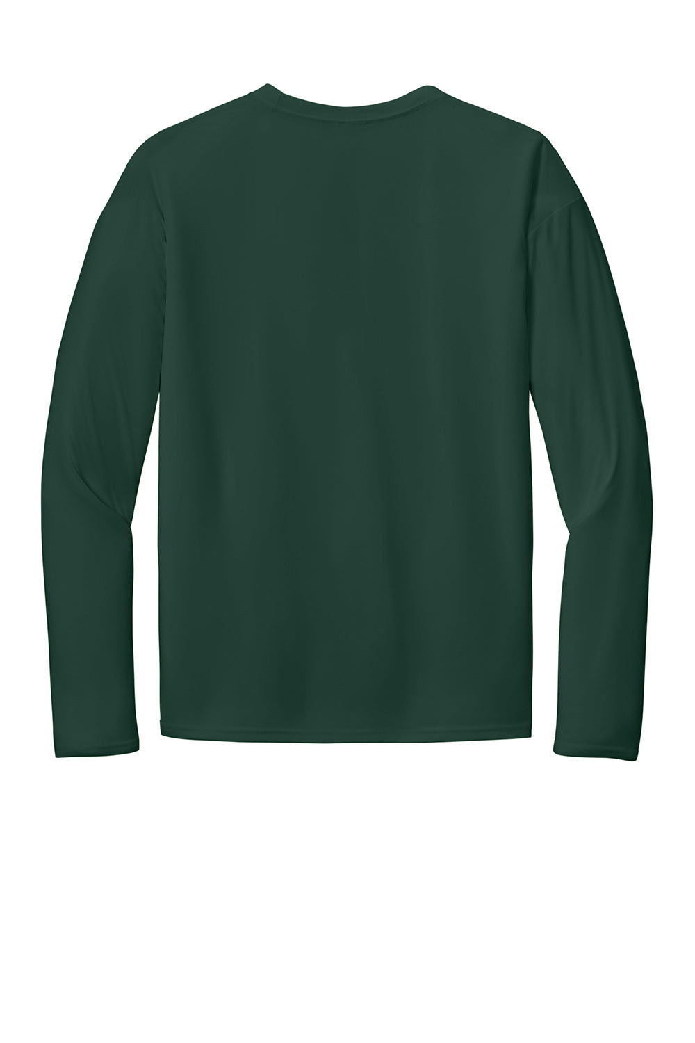 Port & Company PC380LS Mens Dry Zone Performance Moisture Wicking Long Sleeve Crewneck T-Shirt Dark Green Flat Back