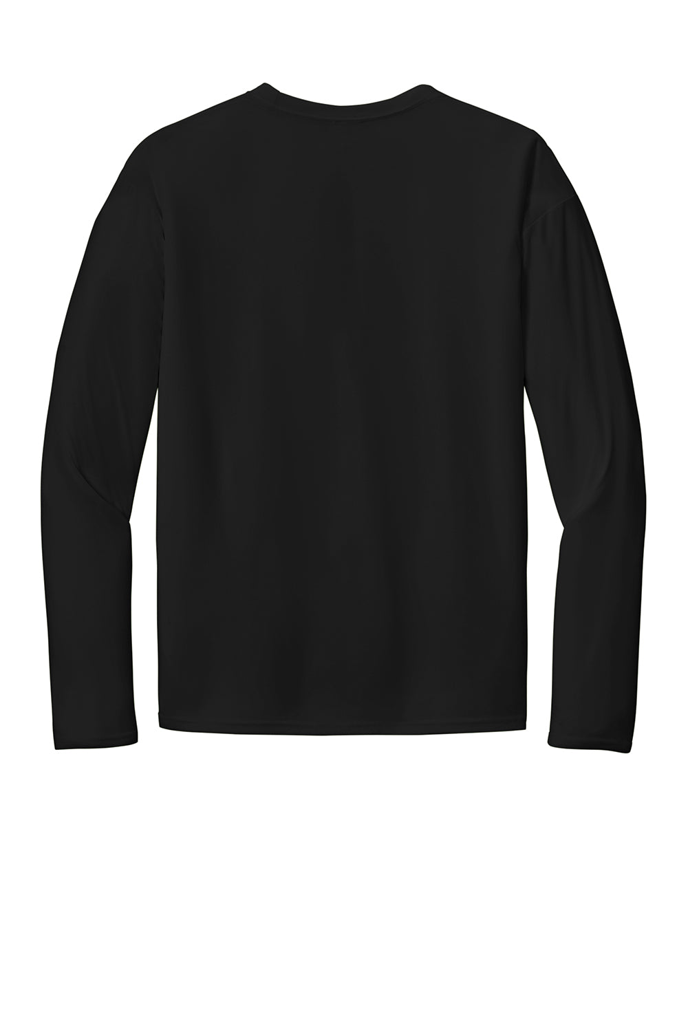 Port & Company PC380LS Mens Dry Zone Performance Moisture Wicking Long Sleeve Crewneck T-Shirt Jet Black Flat Back