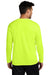 Port & Company PC380LS Mens Dry Zone Performance Moisture Wicking Long Sleeve Crewneck T-Shirt Neon Yellow Model Back