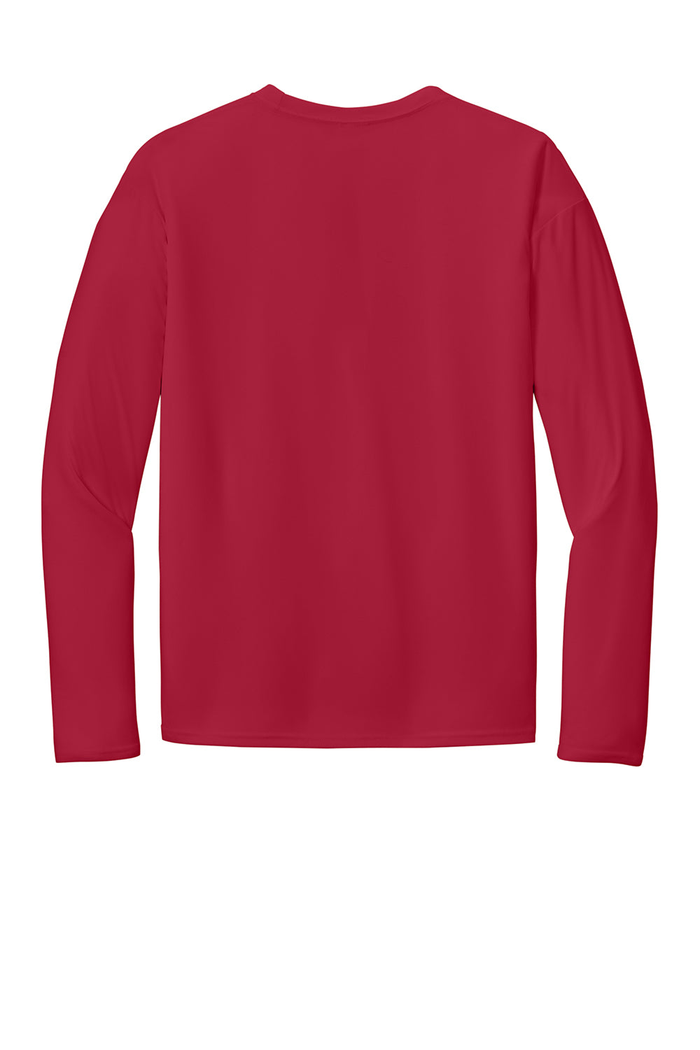 Port & Company PC380LS Mens Dry Zone Performance Moisture Wicking Long Sleeve Crewneck T-Shirt Red Flat Back