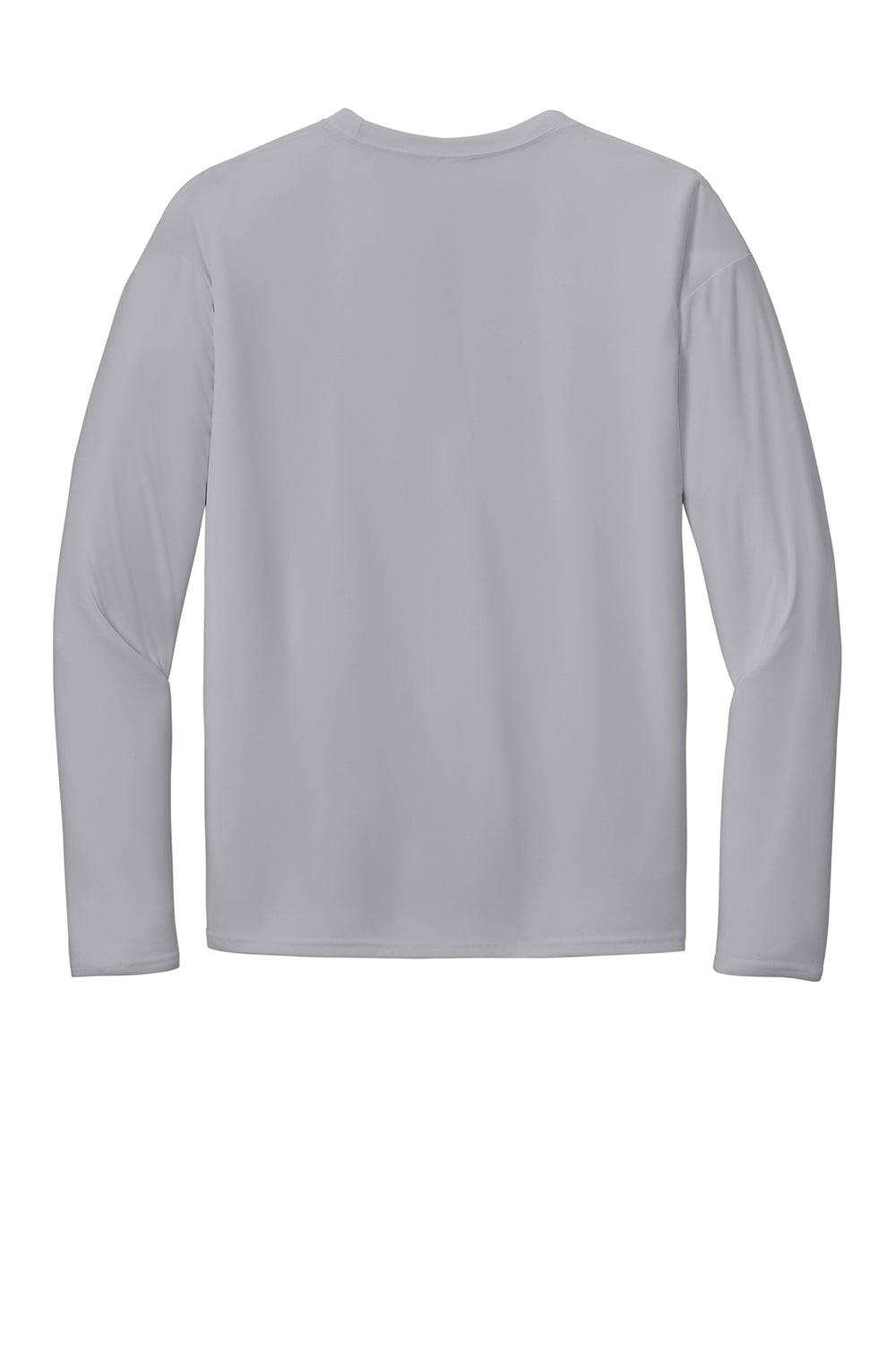 Port & Company PC380LS Mens Dry Zone Performance Moisture Wicking Long Sleeve Crewneck T-Shirt Silver Grey Flat Back