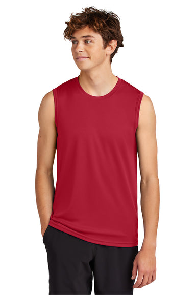 Port & Company PC380SL Mens Performance Tank Top Red Model Front