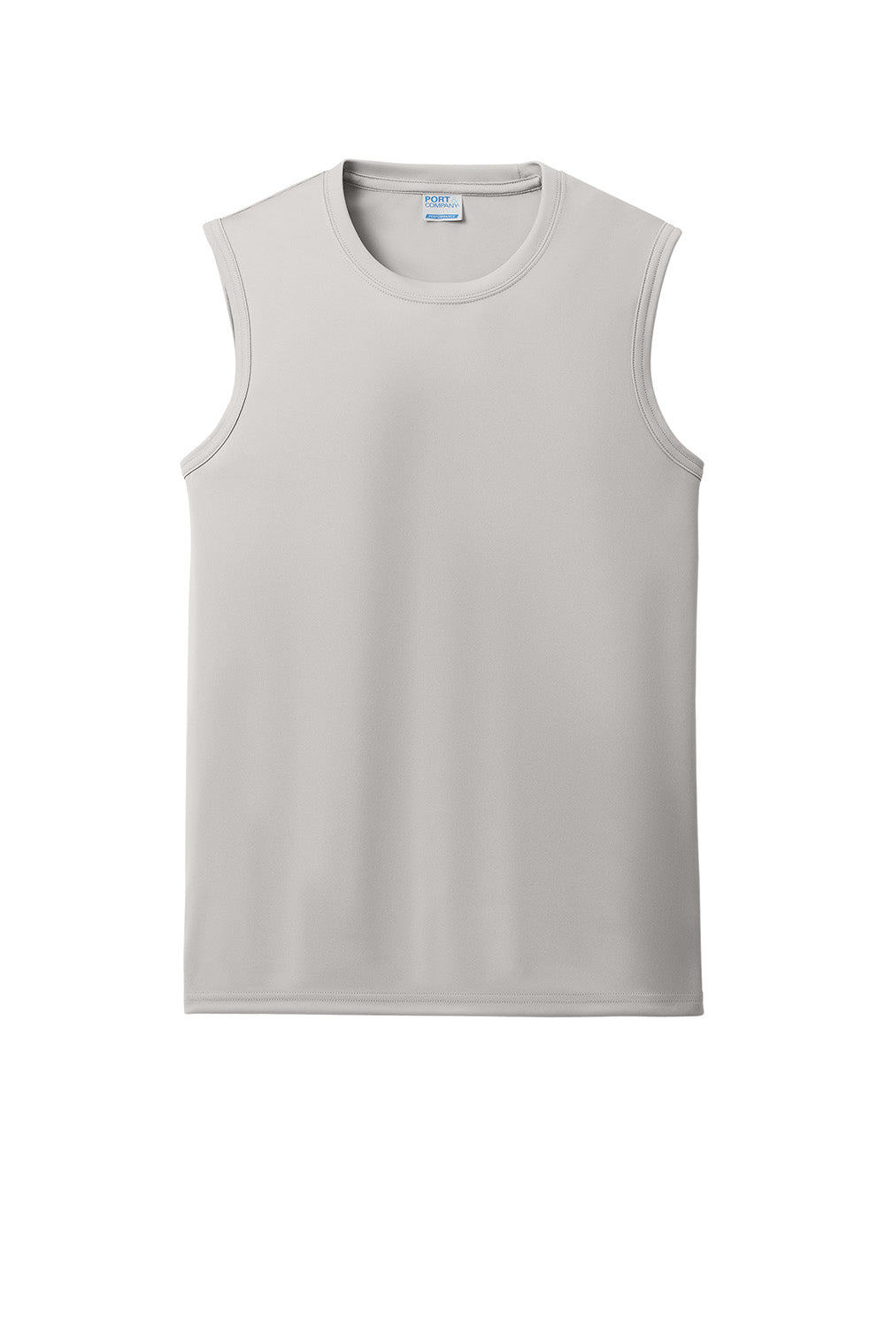 Port & Company PC380SL Mens Performance Tank Top Silver Grey Flat Front