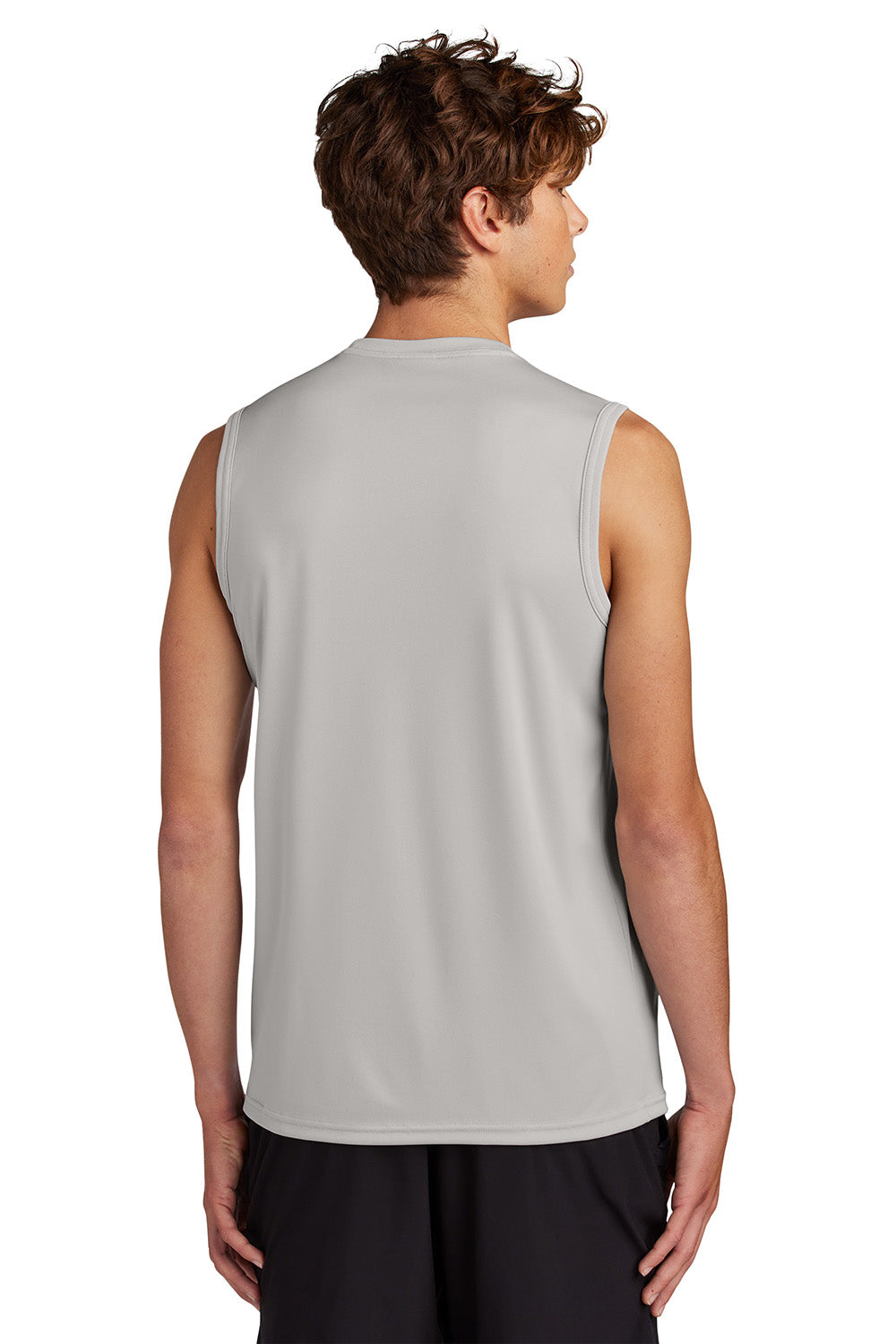 Port & Company PC380SL Mens Performance Tank Top Silver Grey Model Back