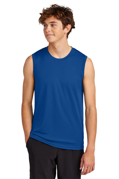 Port & Company PC380SL Mens Performance Tank Top True Royal Blue Model Front