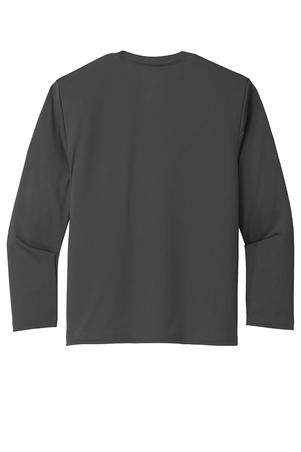 Port & Company PC380YLS Youth Dry Zone Performance Moisture Wicking Long Sleeve Crewneck T-Shirt Charcoal Grey Flat Back