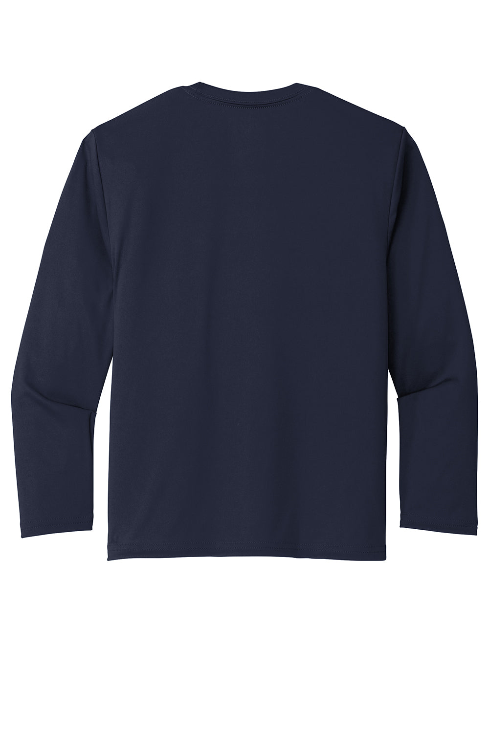 Port & Company PC380YLS Youth Dry Zone Performance Moisture Wicking Long Sleeve Crewneck T-Shirt Deep Navy Blue Flat Back