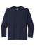 Port & Company PC380YLS Youth Dry Zone Performance Moisture Wicking Long Sleeve Crewneck T-Shirt Deep Navy Blue Flat Front