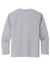 Port & Company PC380YLS Youth Dry Zone Performance Moisture Wicking Long Sleeve Crewneck T-Shirt Silver Grey Flat Back