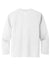 Port & Company PC380YLS Youth Dry Zone Performance Moisture Wicking Long Sleeve Crewneck T-Shirt White Flat Back