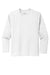 Port & Company PC380YLS Youth Dry Zone Performance Moisture Wicking Long Sleeve Crewneck T-Shirt White Flat Front