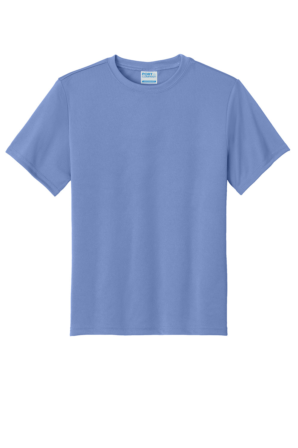 Port & Company PC380Y Youth Dry Zone Performance Moisture Wicking Short Sleeve Crewneck T-Shirt Carolina Blue Flat Front