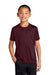 Port & Company PC380Y Youth Dry Zone Performance Moisture Wicking Short Sleeve Crewneck T-Shirt Athletic Maroon Model Front