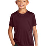 Port & Company Youth Dry Zone Performance Moisture Wicking Short Sleeve Crewneck T-Shirt - Athletic Maroon