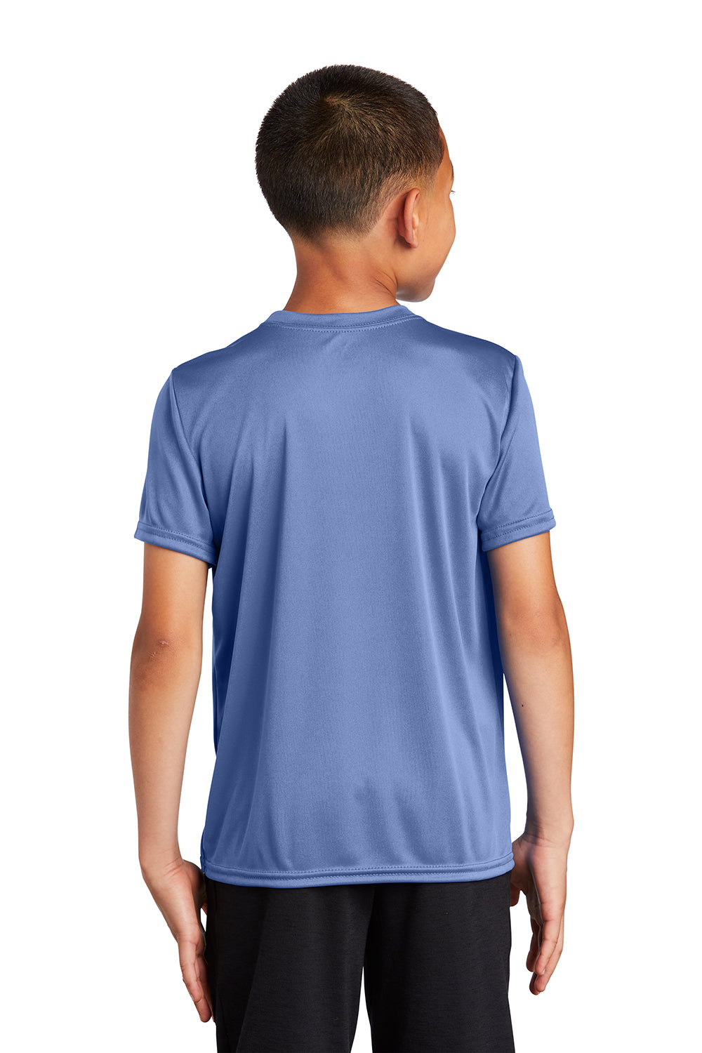 Port & Company PC380Y Youth Dry Zone Performance Moisture Wicking Short Sleeve Crewneck T-Shirt Carolina Blue Model Back