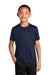 Port & Company PC380Y Youth Dry Zone Performance Moisture Wicking Short Sleeve Crewneck T-Shirt Deep Navy Blue Model Front