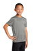 Port & Company PC380Y Youth Dry Zone Performance Moisture Wicking Short Sleeve Crewneck T-Shirt Concrete Grey Model 3q