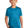 Port & Company Youth Dry Zone Performance Moisture Wicking Short Sleeve Crewneck T-Shirt - Neon Blue