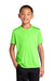 Port & Company PC380Y Youth Dry Zone Performance Moisture Wicking Short Sleeve Crewneck T-Shirt Neon Green Model Front