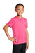 Port & Company PC380Y Youth Dry Zone Performance Moisture Wicking Short Sleeve Crewneck T-Shirt Neon Pink Model 3q