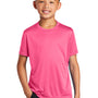 Port & Company Youth Dry Zone Performance Moisture Wicking Short Sleeve Crewneck T-Shirt - Neon Pink