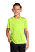 Port & Company PC380Y Youth Dry Zone Performance Moisture Wicking Short Sleeve Crewneck T-Shirt Neon Yellow Model Front