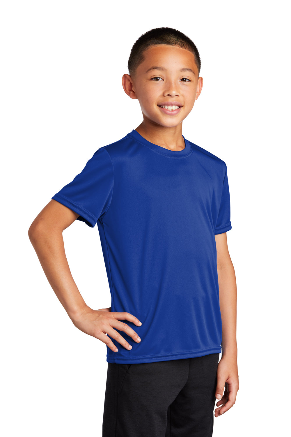 Port & Company PC380Y Youth Dry Zone Performance Moisture Wicking Short Sleeve Crewneck T-Shirt True Royal Blue Model 3q