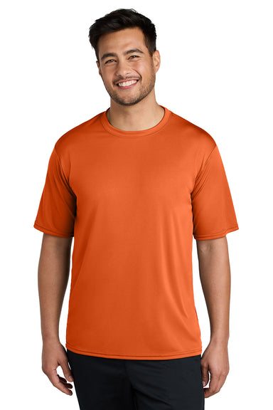 Port & Company PC380 Mens Dry Zone Performance Moisture Wicking Short Sleeve Crewneck T-Shirt Deep Orange Model Front