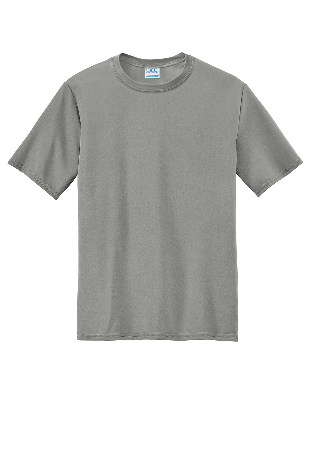 Port & Company PC380 Mens Dry Zone Performance Moisture Wicking Short Sleeve Crewneck T-Shirt Concrete Grey Flat Front