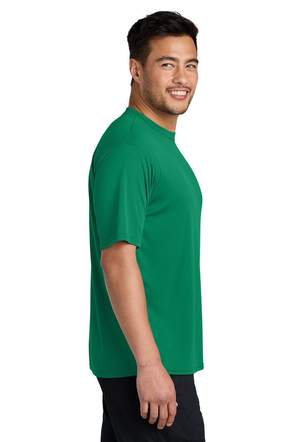 Port & Company PC380 Mens Dry Zone Performance Moisture Wicking Short Sleeve Crewneck T-Shirt Kelly Green Model Side