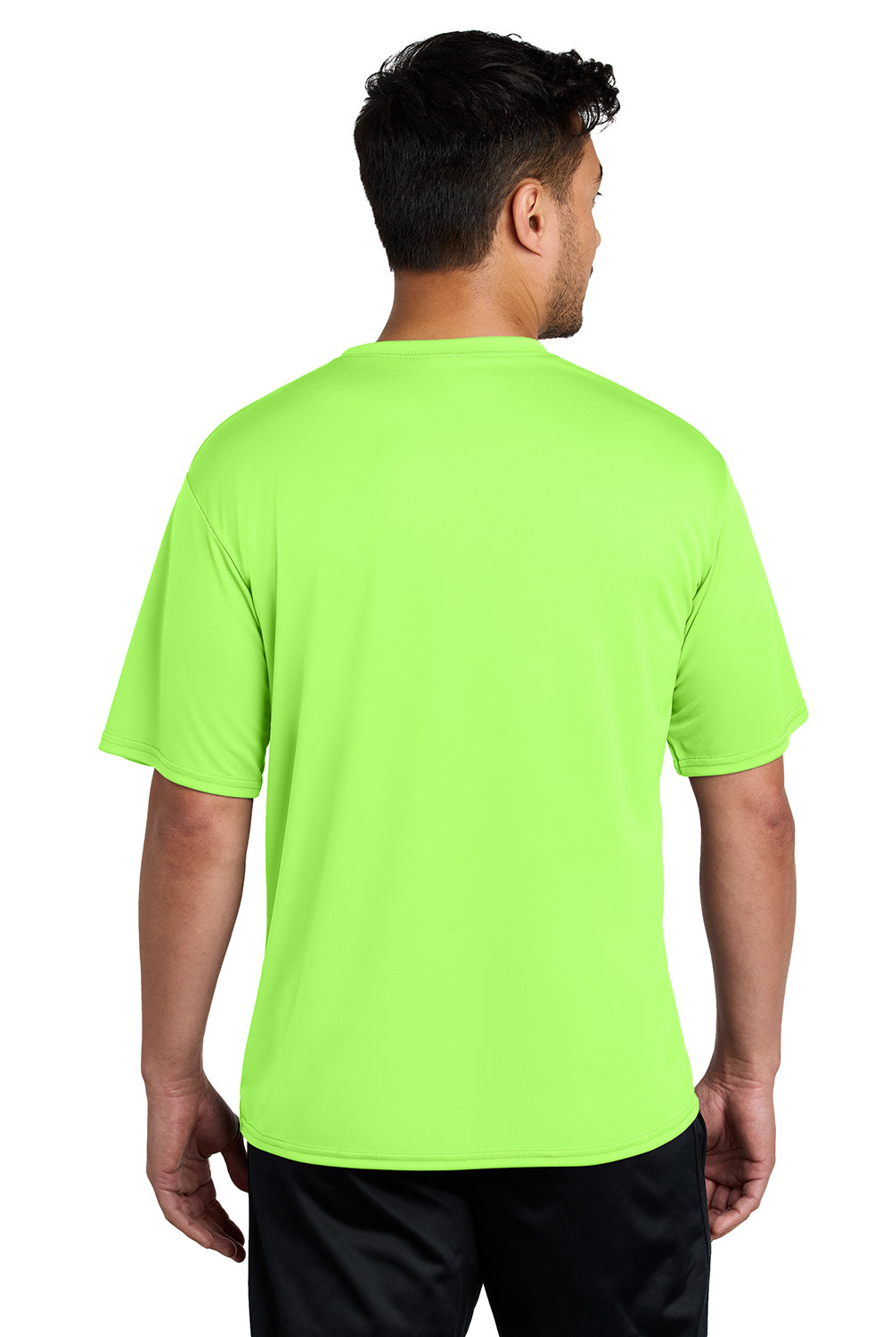 Port & Company PC380 Mens Dry Zone Performance Moisture Wicking Short Sleeve Crewneck T-Shirt Neon Green Model Back