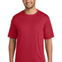 Port & Company Mens Dry Zone Performance Moisture Wicking Short Sleeve Crewneck T-Shirt - Red